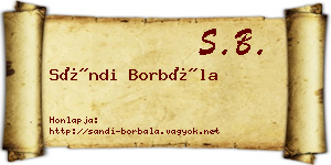 Sándi Borbála névjegykártya