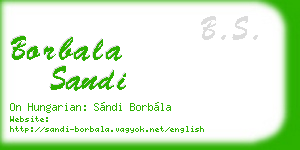 borbala sandi business card