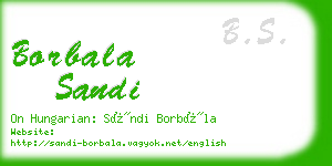 borbala sandi business card